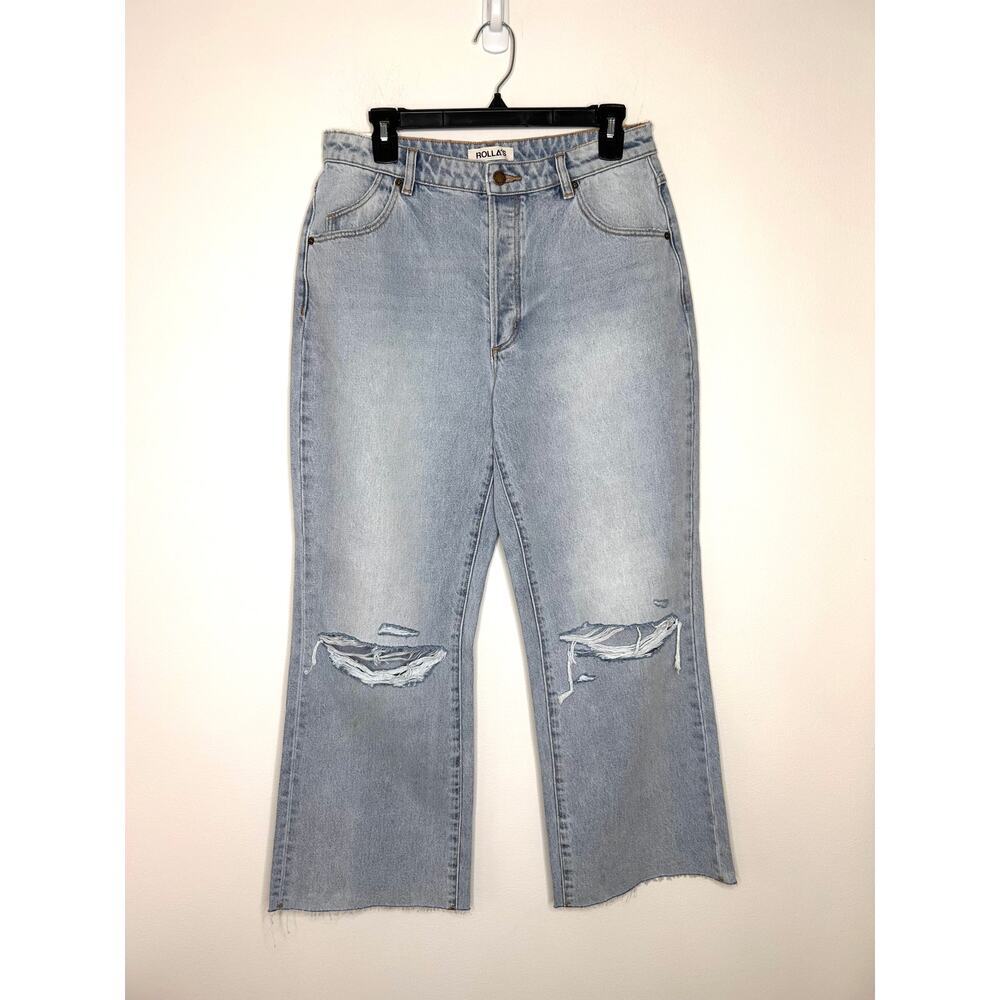 Rolla's Classic Flare Crop Jean 29 High Rise Relaxed Lt Wash Boho Grunge Beach